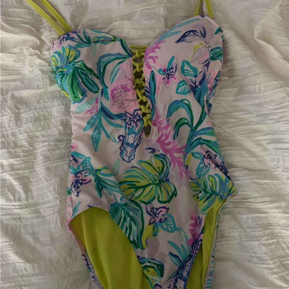Lilly Pulitzer Tropical Floral One Piece Swimsuit